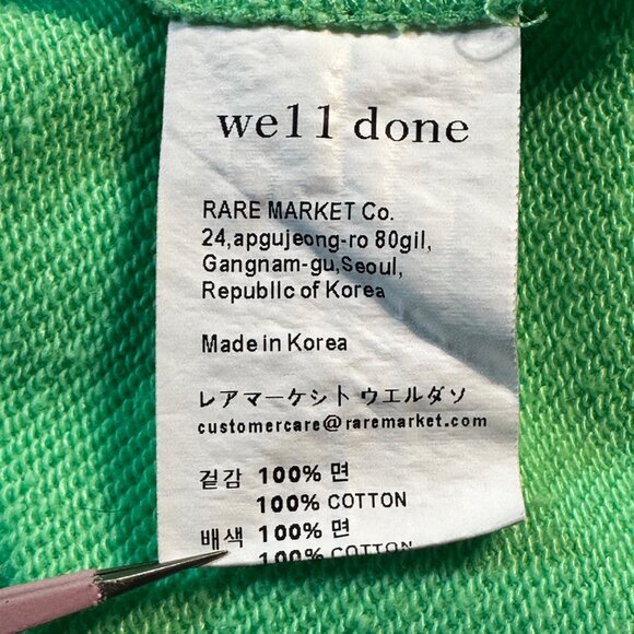 We11done Graphic Oversized Small Ex-Boyfriend Green Hooded T-Shirt/Sweatshirt - Picture 9 of 9